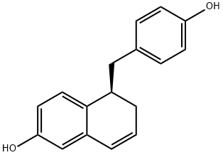 (R)-5,6-Dihydro-5-[(4-hydroxyphenyl)methyl]-2-naphthol Struktur