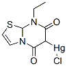 6-chloromercury-8-ethylthiazolo(3,2-a)pyrimidine-5,7-dione Struktur