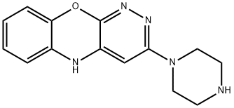 3-(1-Piperazinyl)-5H-pyridazino[3,4-b][1,4]benzoxazine Struktur