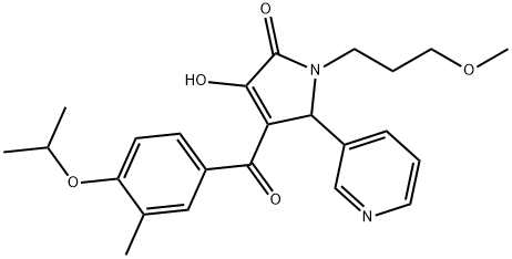 3-hydroxy-4-(4-isopropoxy-3-methylbenzoyl)-1-(3-methoxypropyl)-5-(3-pyridinyl)-1,5-dihydro-2H-pyrrol-2-one Struktur