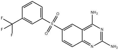 2,4-Quinazolinediamine, 6-[[3-(trifluoromethyl)phenyl]sulfonyl]- Struktur