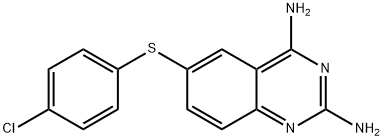 2,4-Diamino-6-[[p-chlorophenyl]thio]quinazoline Struktur