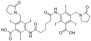 3-[5-[[3-carboxy-2,4,6-triiodo-5-[(2-oxopyrrolidin-1-yl)methyl]phenyl]carbamoyl]pentanoylamino]-2,4,6-triiodo-5-[(2-oxopyrrolidin-1-yl)methyl]benzoic acid Struktur