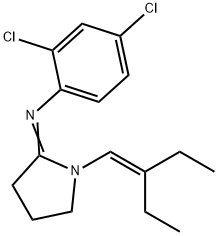 N-(2,4-dichlorophenyl)-1-(2-ethylbut-1-enyl)pyrrolidin-2-imine Struktur