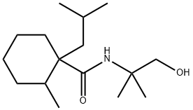 N-(2-hydroxy-1,1-dimethylethyl)-1-(isopropyl)-2-methylcyclohexanecarboxamide Struktur