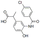 2-[3-[(4-chlorobenzoyl)amino]-4-hydroxyphenyl]propionic acid Struktur