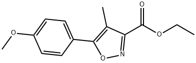 3-Isoxazolecarboxylicacid,5-(4-methoxyphenyl)-4-methyl-,ethylester(9CI) Struktur