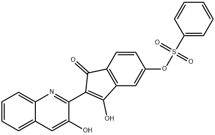 3-hydroxy-2-(3-hydroxy-2-quinolyl)-5-[(phenylsulphonyl)oxy]-1H-inden-1-one Struktur