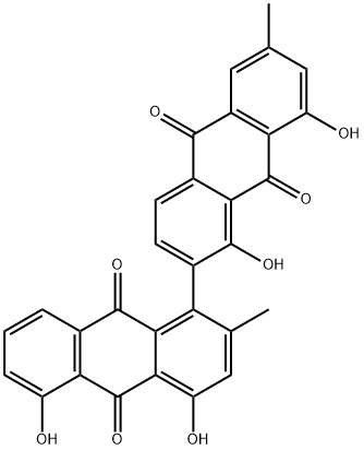 1',4,5,8'-Tetrahydroxy-2,6'-dimethyl[1,2'-bianthracene]-9,9',10,10'-tetrone Struktur