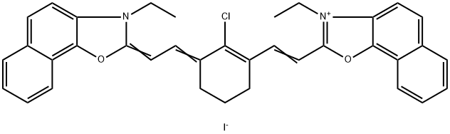 2-[(E)-2-(2-CHLORO-3-((E)-2-[3-ETHYLNAPHTHO[2,1-D][1,3]OXAZOL-2(3H)-YLIDENE]ETHYLIDENE)-1-CYCLOHEXEN-1-YL)ETHENYL]-3-ETHYLNAPHTHO[2,1-D][1,3]OXAZOL-3-IUM IODIDE Struktur