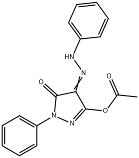 3-(Acetyloxy)-1-phenyl-4-(2-phenylhydrazono)-1H-pyrazole-5-one Struktur