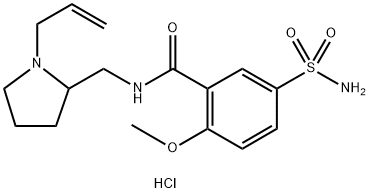 N-[[1-(allyl)-2-pyrrolidinyl]methyl]-5-(aminosulphonyl)-2-methoxybenzamide monohydrochloride Struktur