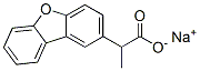 sodium .alpha.-methyldibenzofuran-2-acetate Struktur