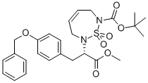 1,2,7-THIADIAZEPINE-2(3H)-ACETIC ACID, 7-[(1,1-DIMETHYLETHOXY)CARBONYL]-6,7-DIHYDRO-ALPHA-[[4-(PHENYLMETHOXY)PHENYL]METHYL]-, METHYL ESTER, 1,1-DIOXIDE, (ALPHAS) Struktur