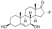 Androst-5-en-17-one, 16-fluoro-3,7-dihydroxy-, (3beta,7beta,16alpha)- (9CI) Struktur