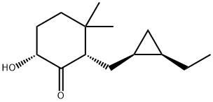 Cyclohexanone, 2-[[(1R,2R)-2-ethylcyclopropyl]methyl]-6-hydroxy-3,3-dimethyl-, (2S,6R)- (9CI) Struktur