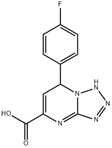 7-(4-fluorophenyl)-4,7-dihydrotetrazolo[1,5-a]pyrimidine-5-carboxylic acid Struktur