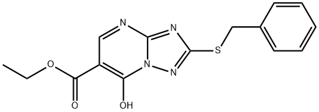 2-BENZYLSULFANYL-7-HYDROXY-[1,2,4]TRIAZOLO[1,5-A]PYRIMIDINE-6-CARBOXYLIC ACID ETHYL ESTER Struktur