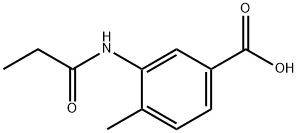 Benzoic acid, 4-methyl-3-[(1-oxopropyl)amino]- (9CI) Struktur