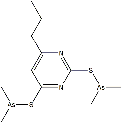 2,4-Bis[(dimethylarsino)thio]-6-propylpyrimidine Struktur