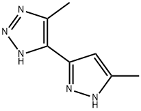 4-Methyl-5-(5-methyl-1H-pyrazol-3-yl)-1H-1,2,3-triazole Struktur