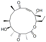 (3R,5R,6S,7S,9R,11E,13S,14R)-3,5,7,9,13-Pentamethyl-6,13-dihydroxy-14-ethyl-1-oxacyclotetradeca-11-ene-2,4,10-trione Struktur