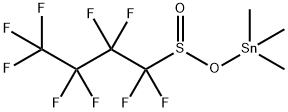 Trimethyl[[(nonafluorobutyl)sulfinyl]oxy]stannane Struktur