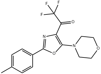 2,2,2-Trifluoro-1-[2-(4-methylphenyl)-5-morpholinooxazol-4-yl]ethanone Struktur