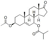 Androst-5-en-17-one, 3-(acetyloxy)-7-(2-methyl-1-oxopropoxy)-, (3beta)- (9CI) Struktur