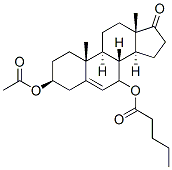 Androst-5-en-17-one, 3-(acetyloxy)-7-[(1-oxopentyl)oxy]-, (3beta)- (9CI) Struktur