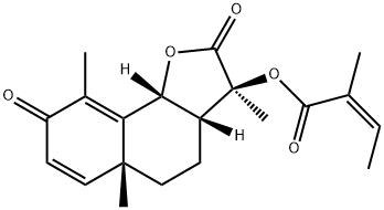 2-Methyl-2-butenoic acid 2,3,3a,4,5,5a,8,9b-octahydro-3,5a,9-trimethyl-2,8-dioxonaphtho[1,2-b]furan-3-yl ester Struktur