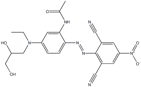 N-[2-[(2,6-Dicyano-4-nitrophenyl)azo]-5-[(2,3-dihydroxypropyl)ethylamino]phenyl]acetamide Struktur