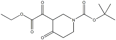 3-Ethoxyoxalyl-4-oxopiperidine-1-carboxylic acid tert-butyl ester Struktur