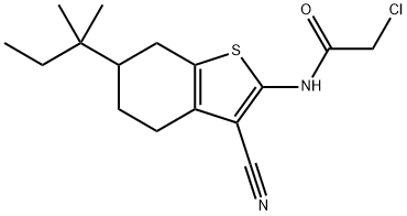 2-CHLORO-N-[3-CYANO-6-(1,1-DIMETHYLPROPYL)-4,5,6,7-TETRAHYDRO-1-BENZOTHIEN-2-YL]ACETAMIDE Struktur