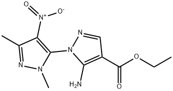 ETHYL 5-AMINO-1-(1,3-DIMETHYL-4-NITROPYRAZOL-5-YL)PYRAZOLE-4-CARBOXYLATE Struktur