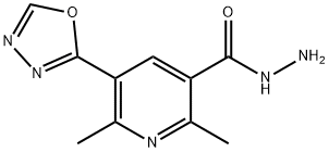 3-Pyridinecarboxylicacid,2,6-dimethyl-5-(1,3,4-oxadiazol-2-yl)-,hydrazide(9CI) Struktur