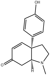 (3aR,7aS)-1,2,3,3a,7,7a-Hexahydro-3a-(4-hydroxyphenyl)-1-methyl-6H-indol-6-one Struktur