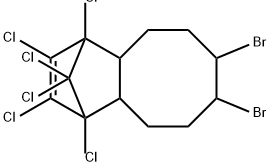 7,8-dibromo-1,2,3,4,11,11-hexachloro-1,4,4a,5,6,7,8,9,10,10a-decahydro-1,4-methanobenzocyclooctene Struktur