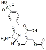 (6R-trans)-3-(acetoxymethyl)-7-amino-8-oxo-5-thia-1-azabicyclo[4.2.0]oct-2-ene-2-carboxylic acid, mono(toluene-p-sulphonate)  Struktur