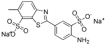 disodium 2-(4-amino-3-sulphonatophenyl)-6-methylbenzothiazole-7-sulphonate Struktur