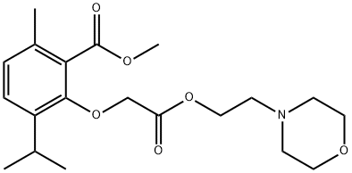 (6-Isopropyl-2-methoxycarbonyl-3-methylphenoxy)acetic acid 2-morpholinoethyl ester Struktur