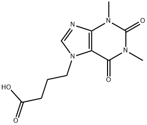 1,2,3,6-tetrahydro-1,3-dimethyl-2,6-dioxo-7H-purine-7-butyric acid Struktur