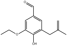 Benzaldehyde, 3-ethoxy-4-hydroxy-5-(2-methyl-2-propenyl)- (9CI) Struktur