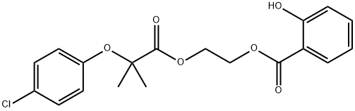 2-Hydroxybenzoic acid 2-[2-(4-chlorophenoxy)-2-methyl-1-oxopropoxy]ethyl ester Struktur