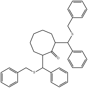 2,8-Bis((alpha-benzylthio)benzyl)cyclooctanone Struktur