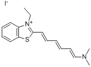 2-[(1E,3E,5E)-6-(DIMETHYLAMINO)HEXA-1,3,5-TRIENYL]-3-ETHYL-1,3-BENZOTHIAZOL-3-IUM IODIDE Struktur