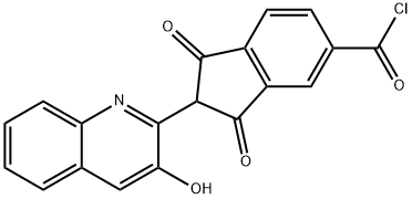 2-(3-Hydroxy-2-quinolyl)-1,3-dioxoindane-5-carbonyl chloride Struktur