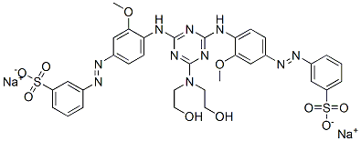 Dinatrium-3,3'-[[6-[bis(2-hydroxyethyl)amino]-1,3,5-triazin-2,4-diyl]bis[imino(3-methoxy-4,1-phenylen)azo]]bis[benzolsulfonat]