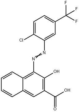 4-[[2-chloro-5-(trifluoromethyl)phenyl]azo]-3-hydroxy-2-naphthoic acid Struktur