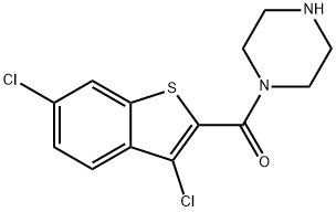 1-[(3,6-DICHLORO-1-BENZOTHIEN-2-YL)CARBONYL]PIPERAZINE Struktur